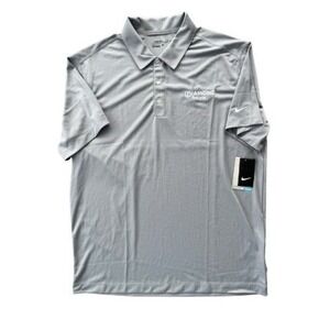Nike Dri Fit Vertical Mesh Diamond Resort Grey Golf Shirt L Corp Athleisure